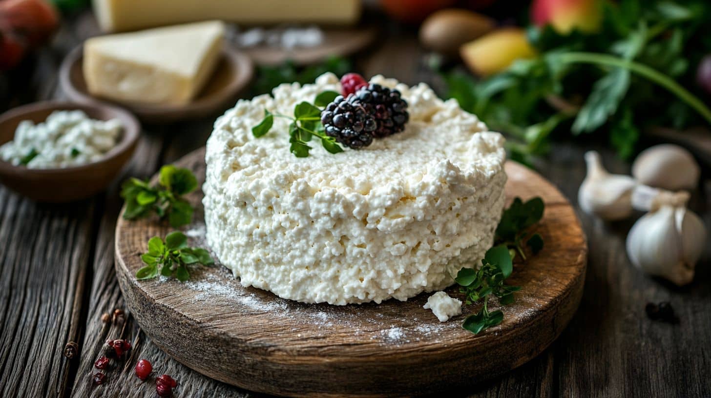 An assortment of delicious cottage cheese recipes, and fruit parfaits on a rustic wooden table.