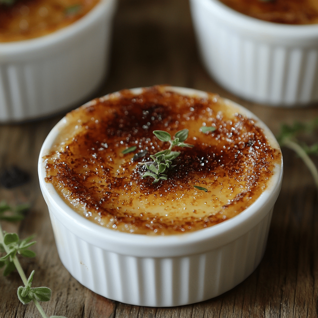 Crab Brûlée served in ramekins with a caramelized crust(crab brulee recipe)