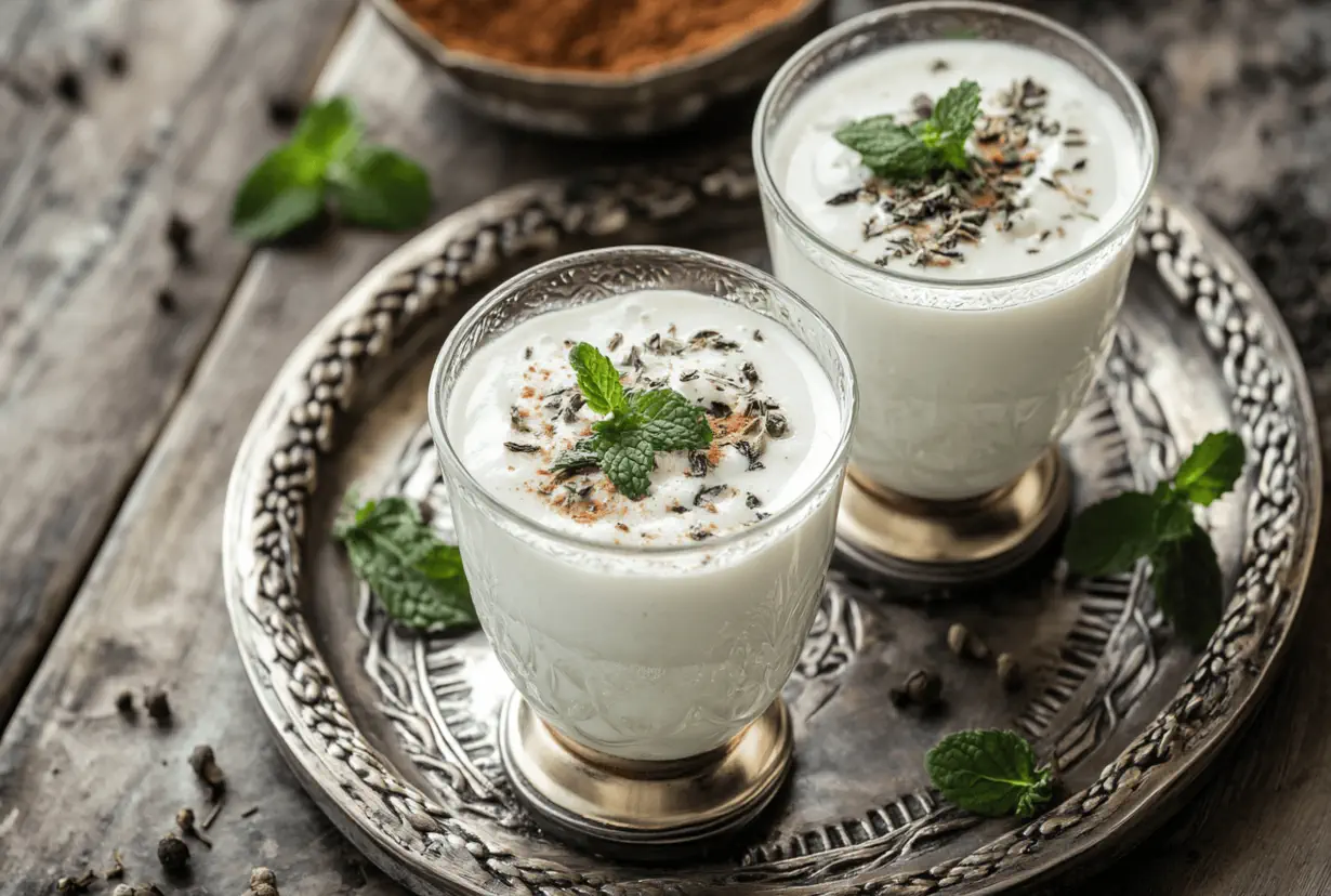 Ayran drink served in glasses,Solving the Cold Yogurt Clue