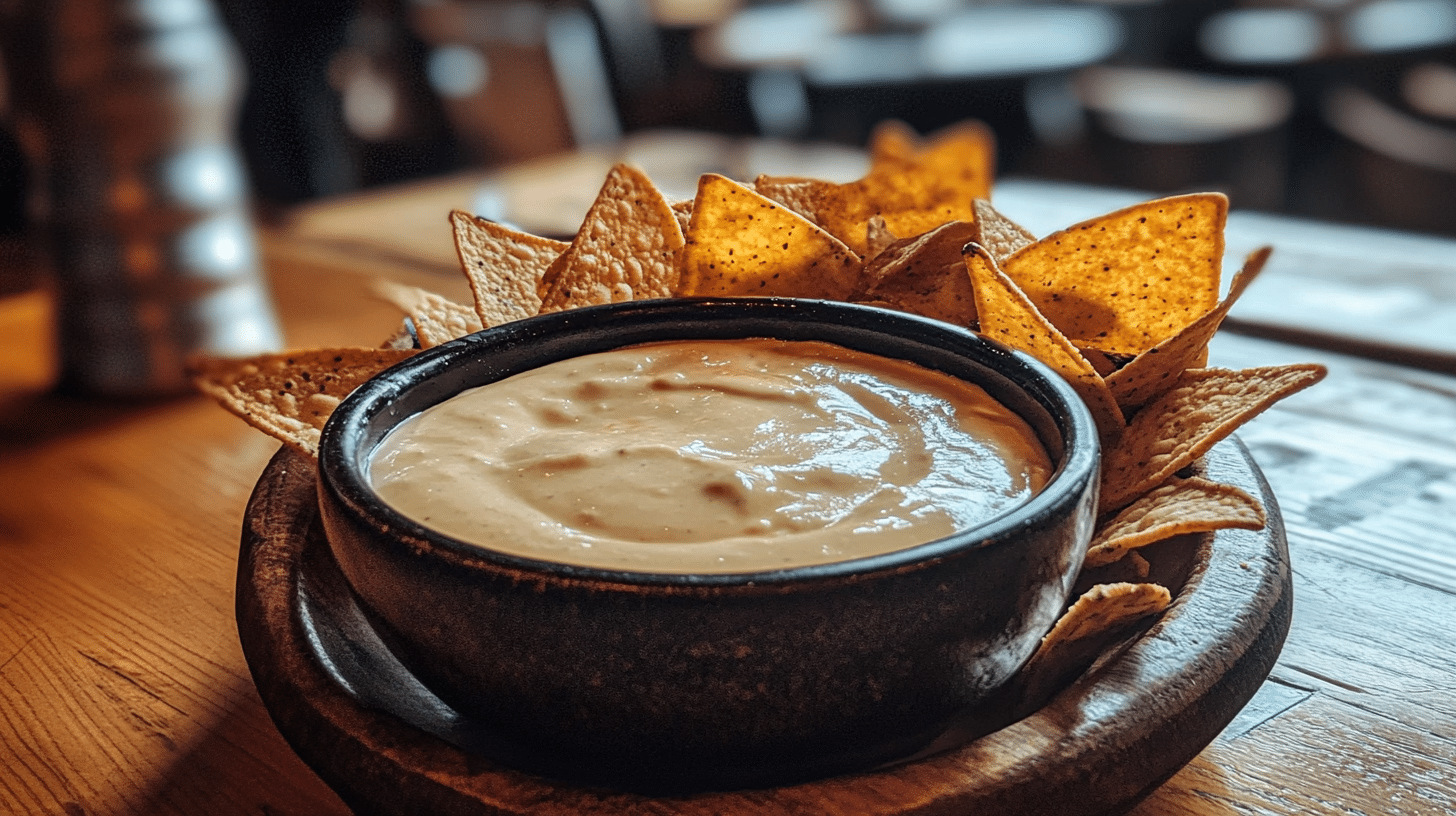 Bowl of freshly made queso dip with tortilla chips, ready to be served.(Can You Make Queso the Night Before?)