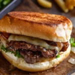 Delicious steak sandwich recipe with juicy steak, fresh greens, and toasted bread