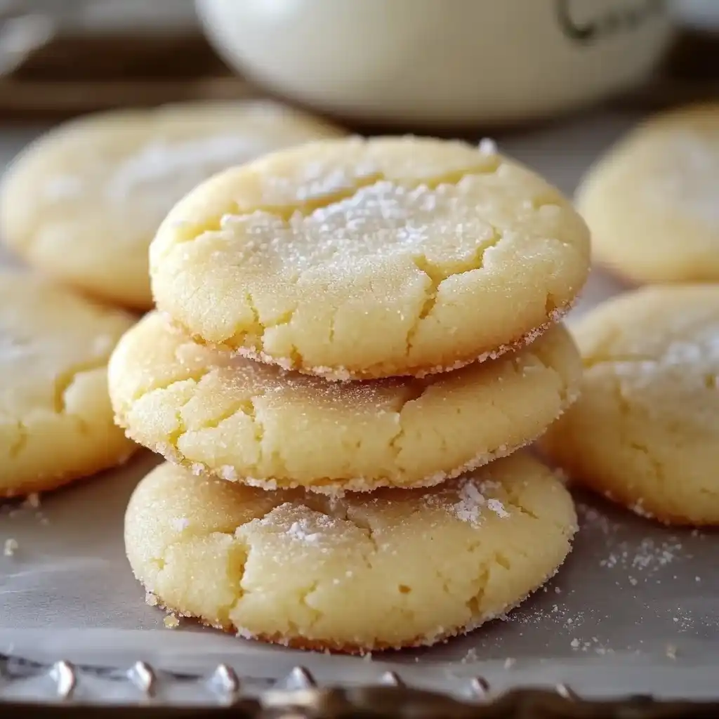 Freshly baked Kentucky Butter Cake Cookies topped with vanilla glaze on a rustic cooling rack.