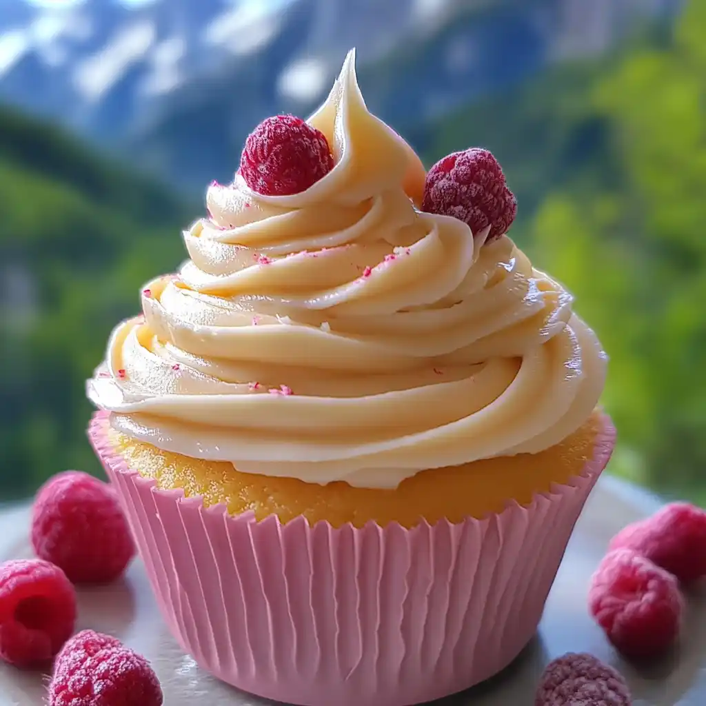A bowl of smooth Russian Buttercream frosting with a whisk and cupcakes ready for decorating