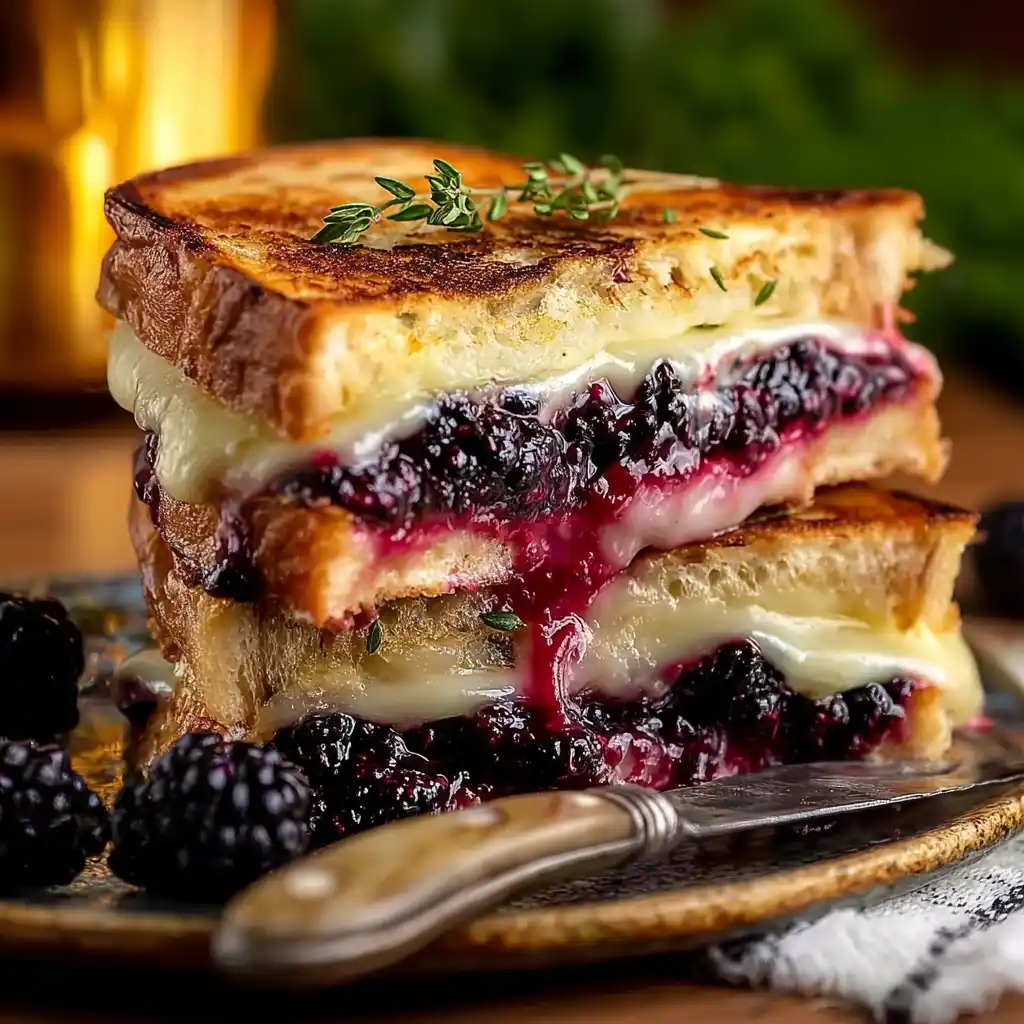 Blackberry Balsamic and Brie Grilled Cheese Sandwich