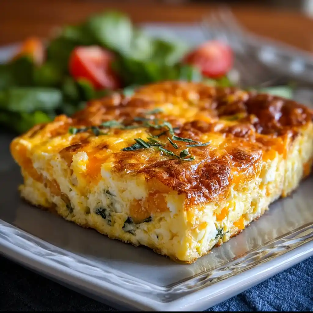 cottage cheese egg bake in baking dish