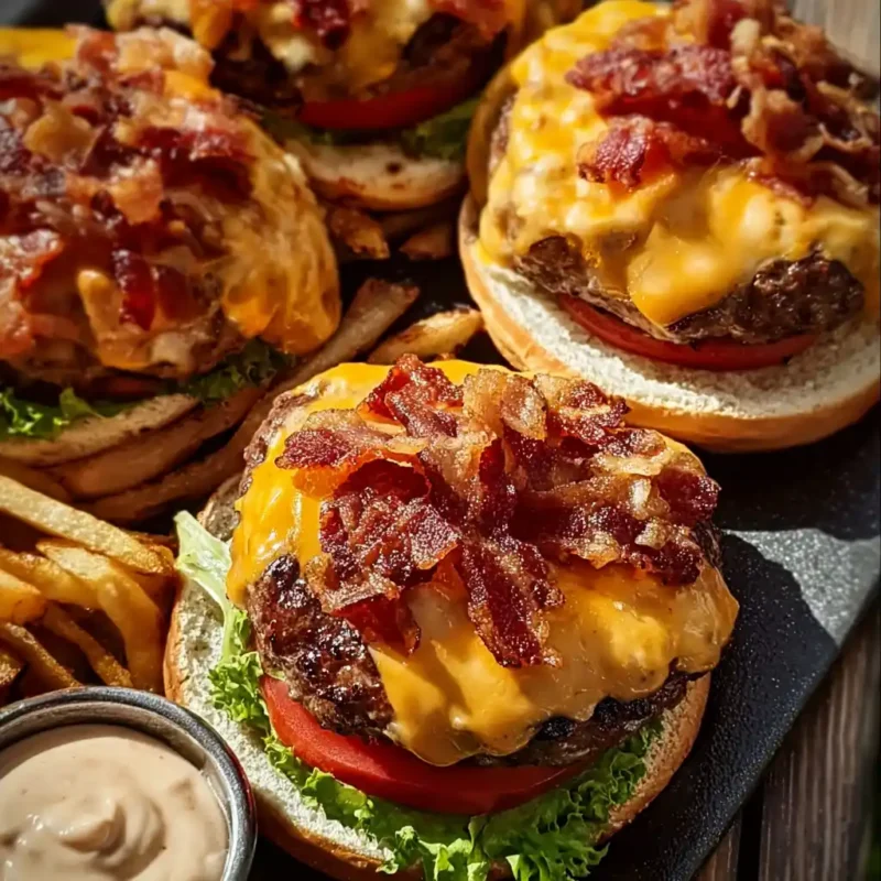 Crack Burgers served with fries