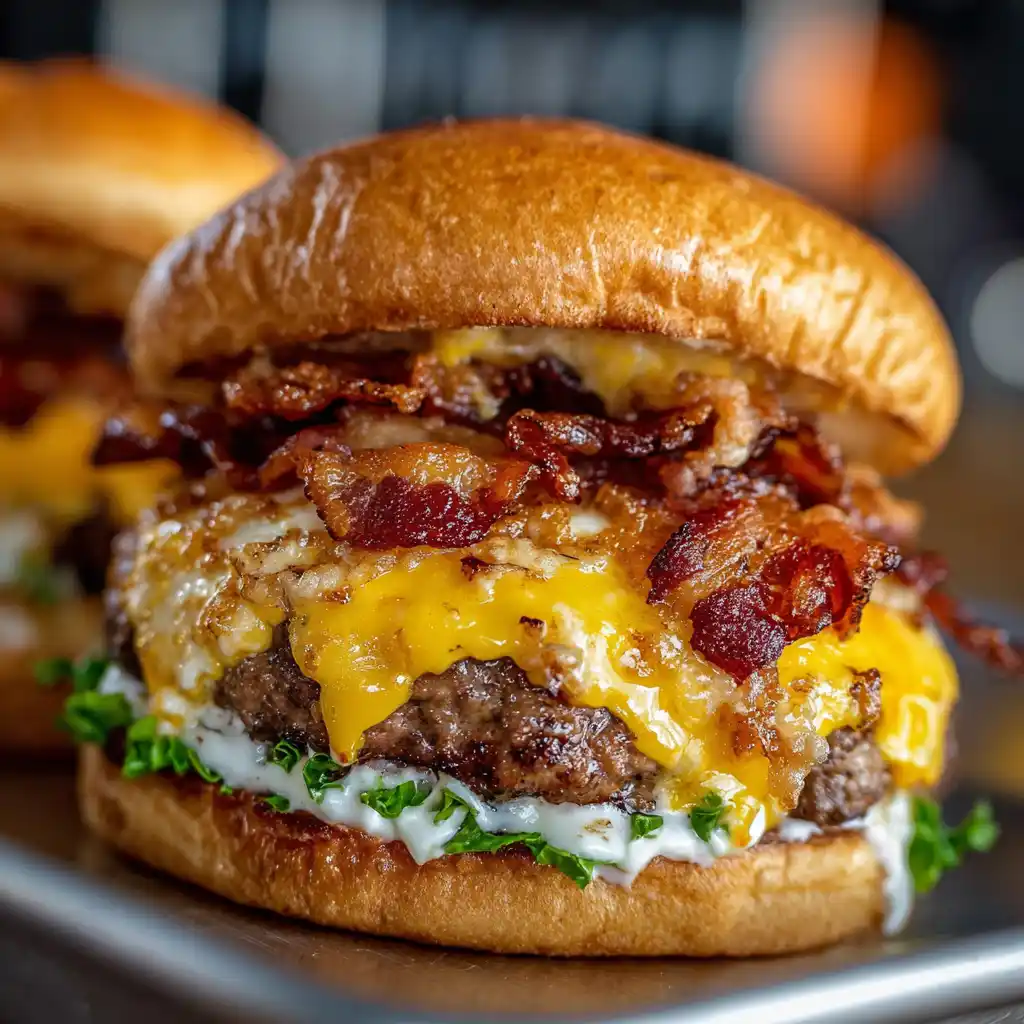 Crack Burgers served with fries