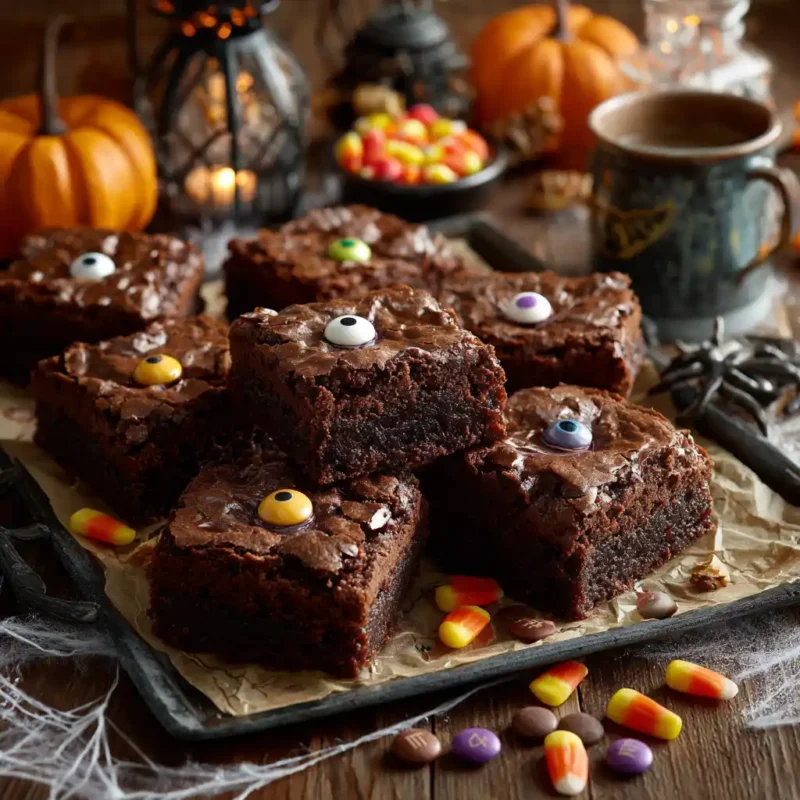 Served Monster Eye Brownies for Halloween