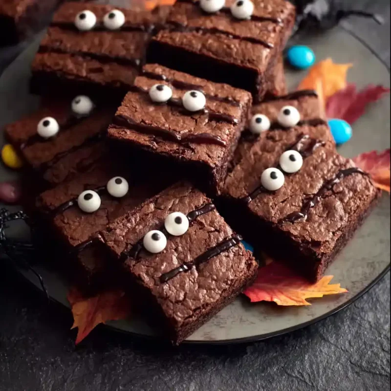 Served Monster Eye Brownies for Halloween