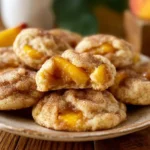 Peach Cobbler Cookies on rustic plate