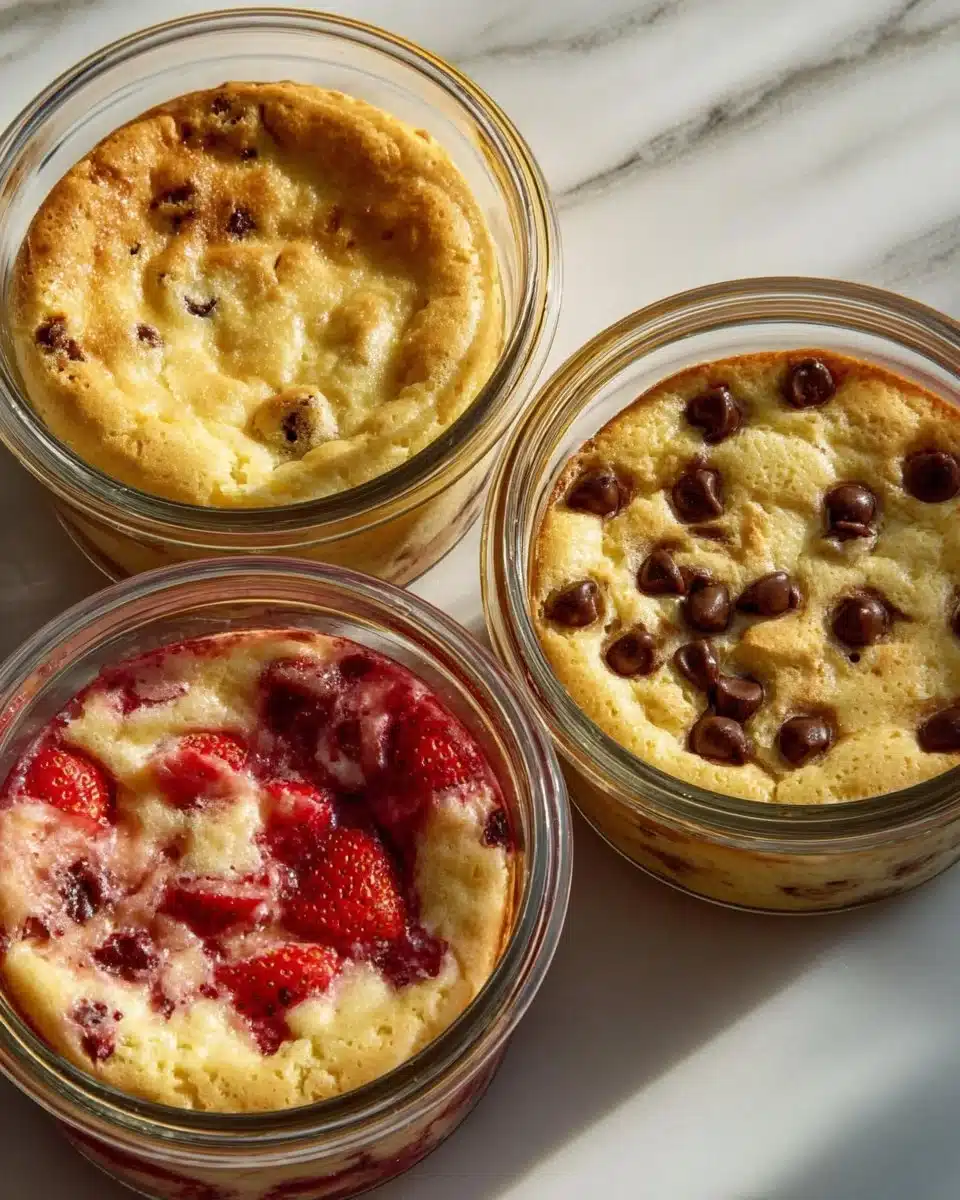 Baked protein pancake bowls perfect for meal prep without bananas.