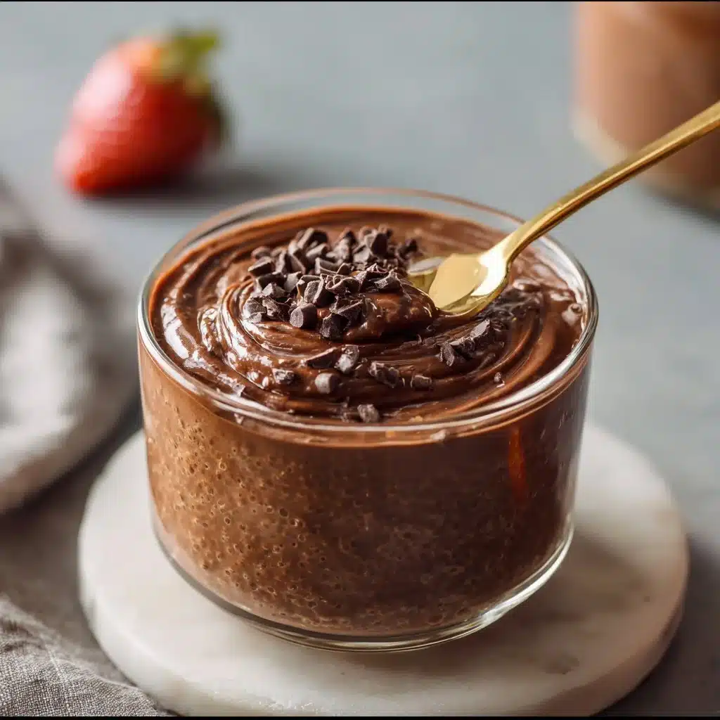 Delicious brownie batter overnight oats topped with chocolate chips