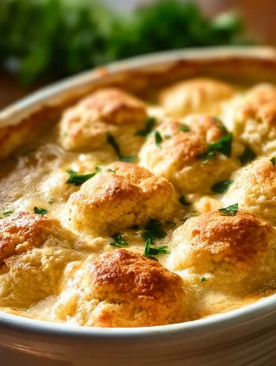 Delicious Cheddar Bay Chicken Cobbler recipe with flaky topping
