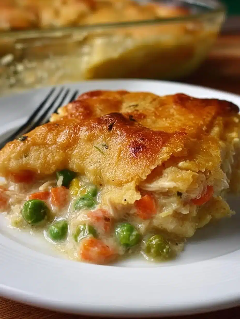Baked chicken casserole with vegetables and cheese fresh from the oven.