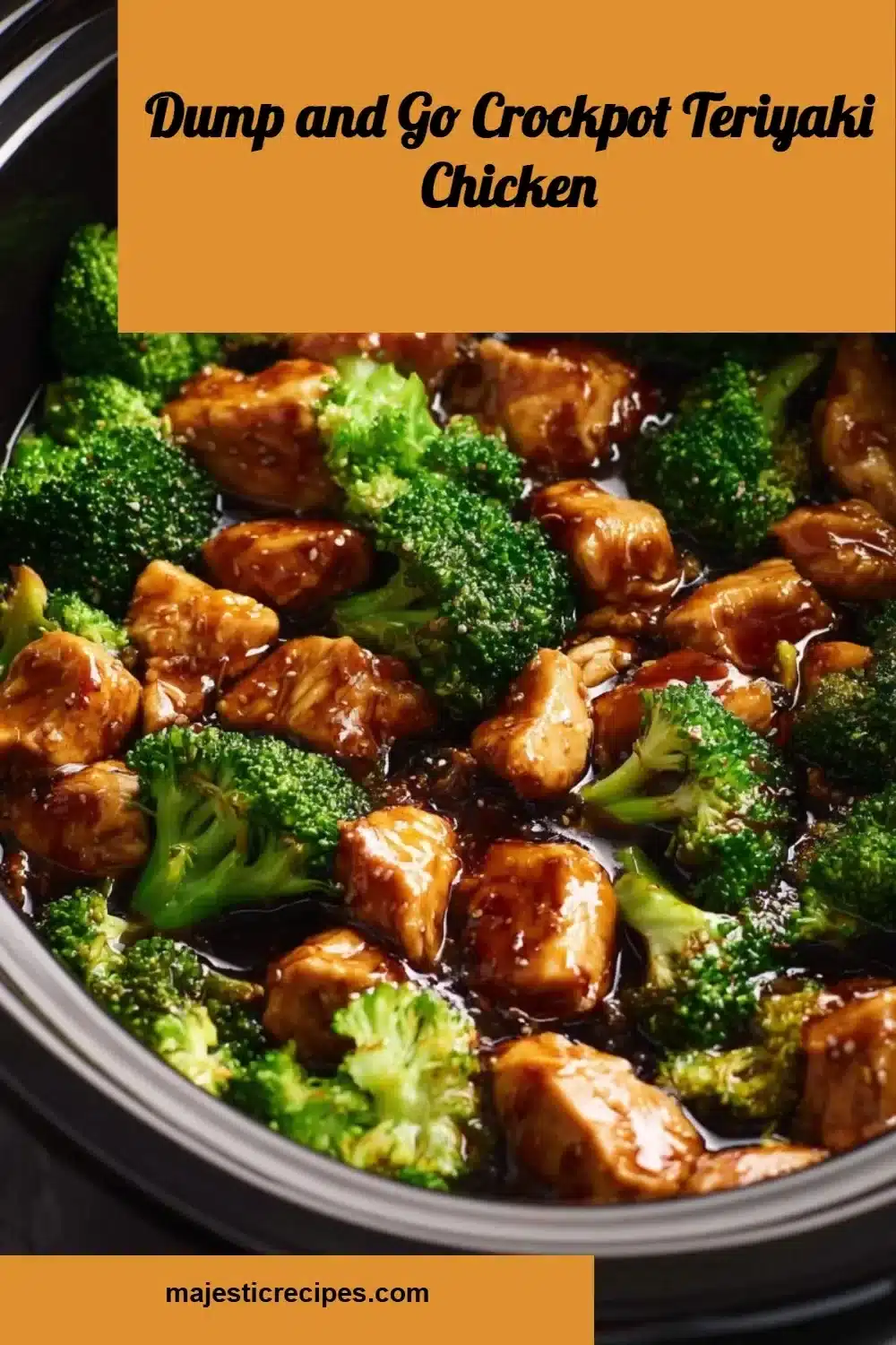 Crockpot teriyaki chicken dish served with rice and vegetables