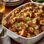 Grandma’s Thanksgiving stuffing recipe baked golden brown