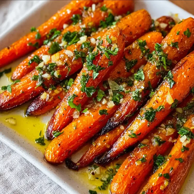 Plated Honey Garlic Butter Roasted Carrots