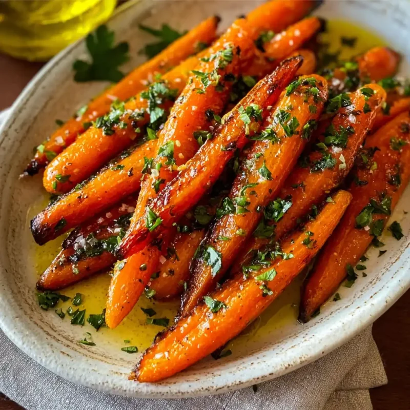 Plated Honey Garlic Butter Roasted Carrots