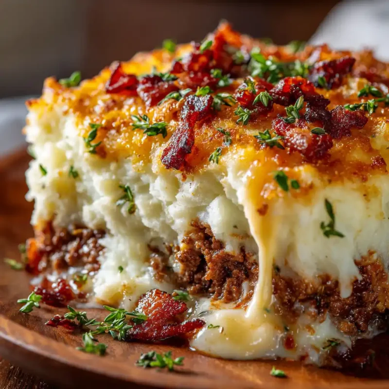 meatloaf with mashed potatoes and cheese recipe in casserole
