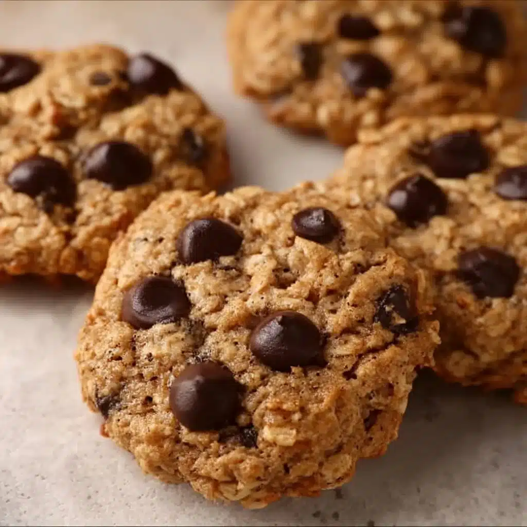 Delicious homemade oatmeal protein cookies on a rustic wooden table