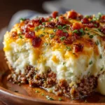 meatloaf with mashed potatoes and cheese recipe in casserole