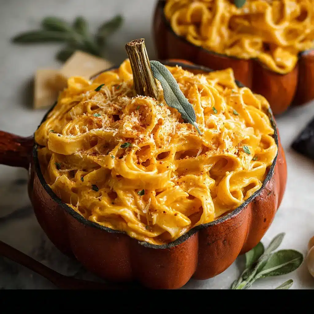 Creamy Pumpkin Alfredo Pasta served in cauldrons for a festive autumn meal