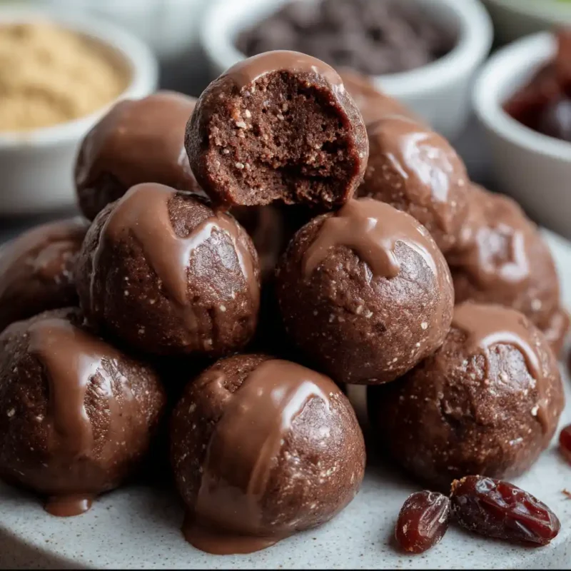 Served cottage cheese brownie bites with garnish