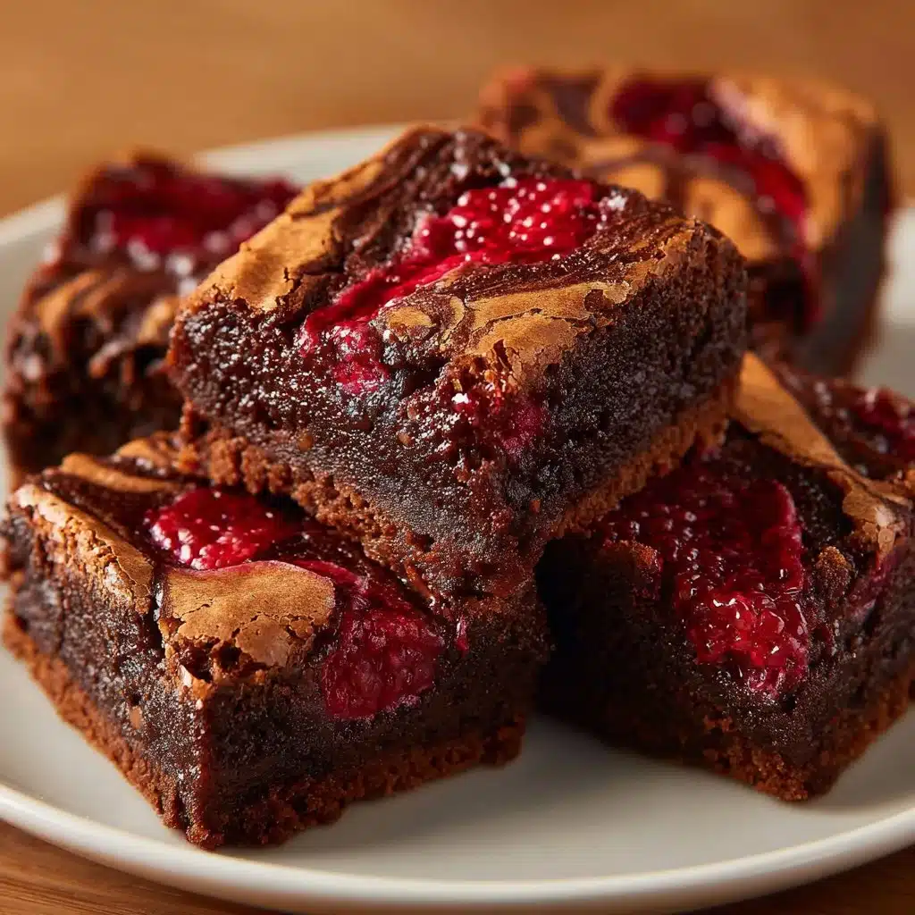 Delicious raspberry swirl brownies with a rich chocolate base and vibrant raspberry filling.
