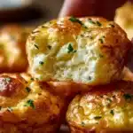 Fluffy cottage cheese egg muffins served on a plate