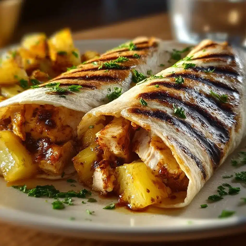 Hawaiian Chicken Wrap featuring grilled chicken and tropical toppings