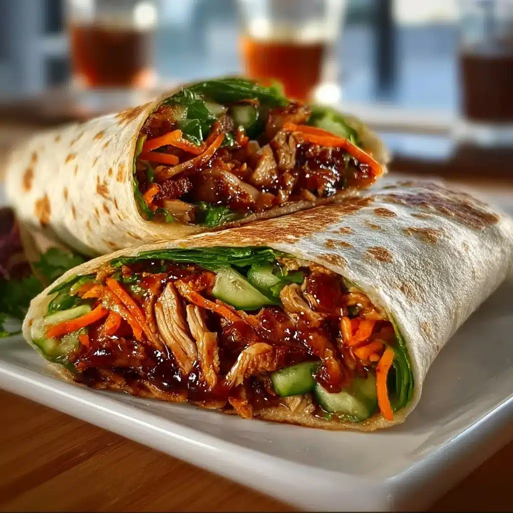 Korean BBQ Chicken Wrap with fresh ingredients and vibrant spices