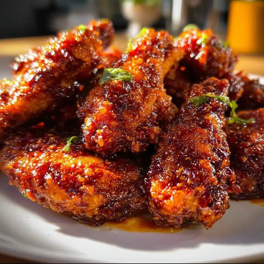 Delicious Maple Sriracha Crispy Wings served on a plate