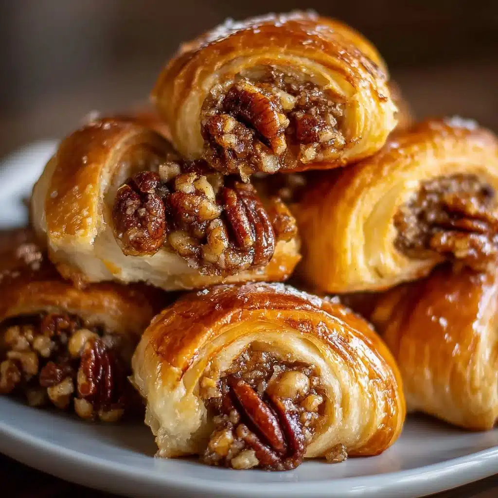 Pecan Pie Crescent Rolls, a delicious dessert with a pecan pie filling.