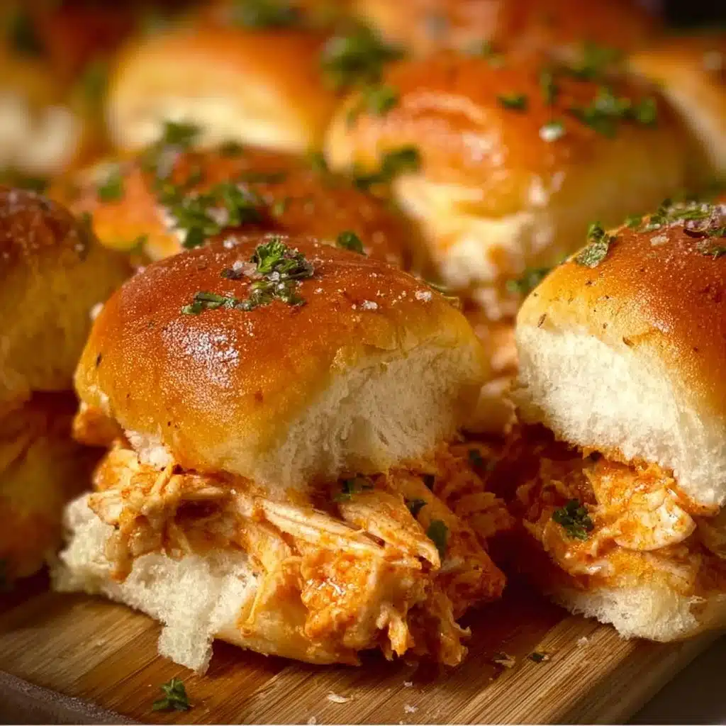 Spicy Buffalo Chicken Sliders served with dipping sauce