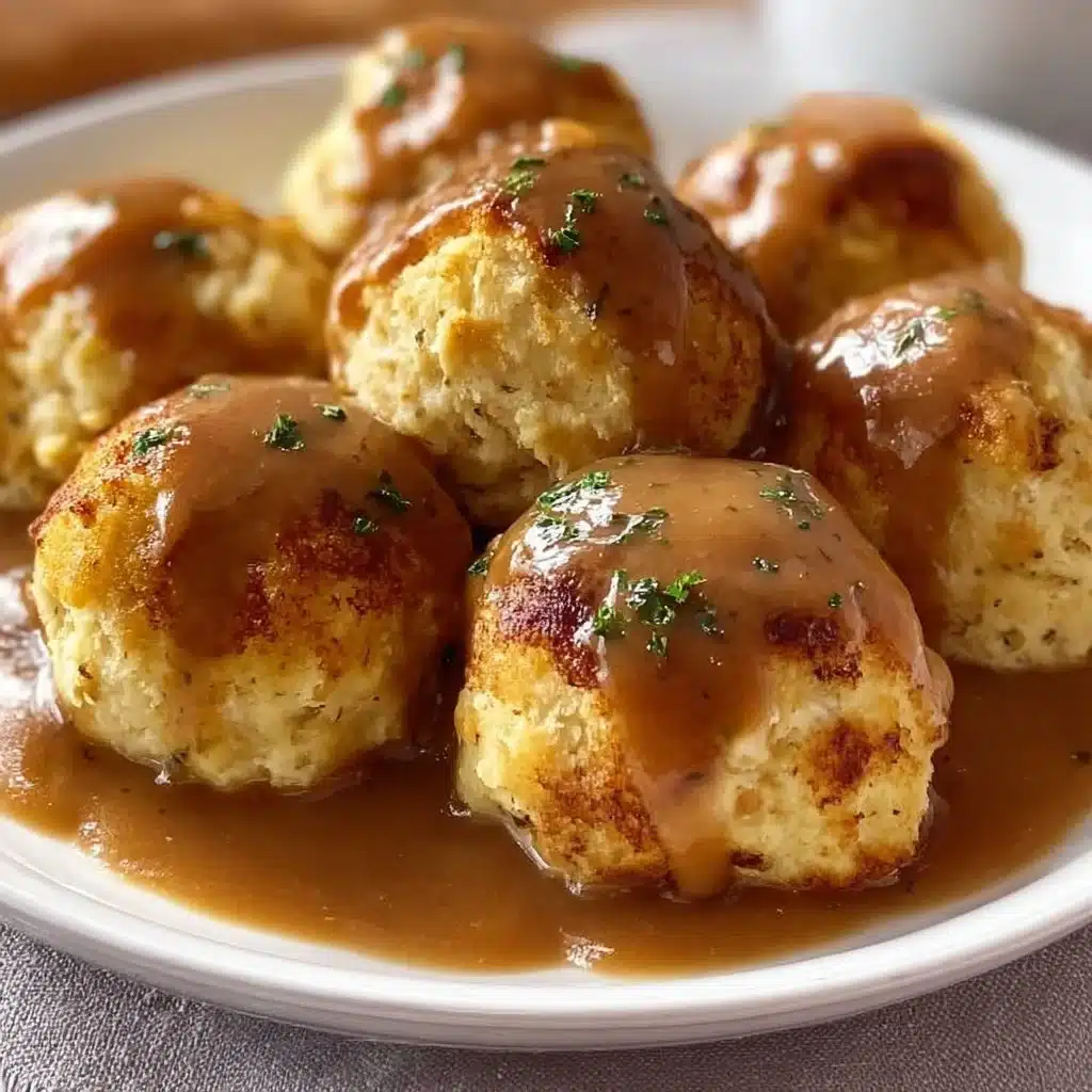 Delicious Turkey Stuffing Balls served on a festive platter