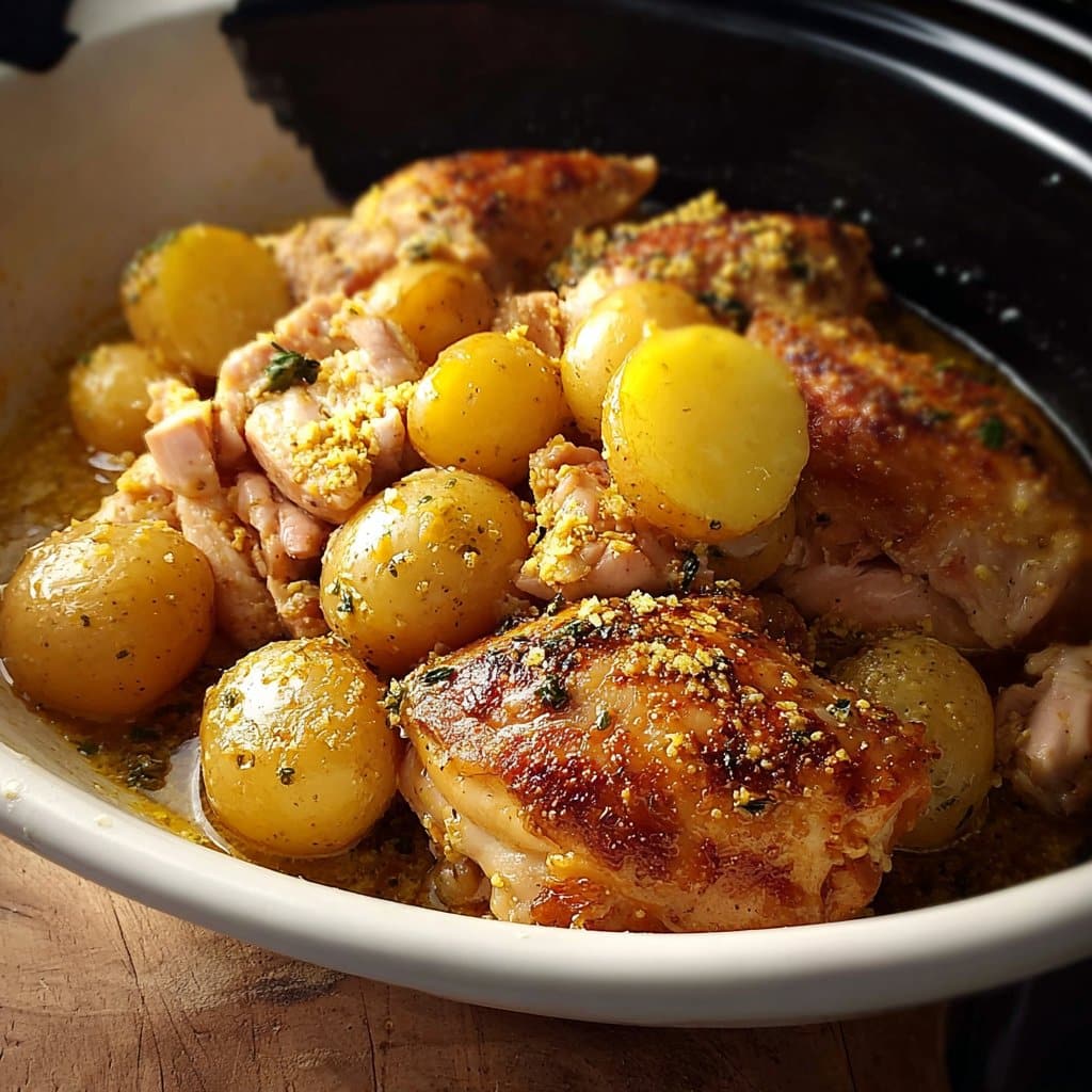 Slow Cooker Parmesan Garlic Chicken and Potatoes