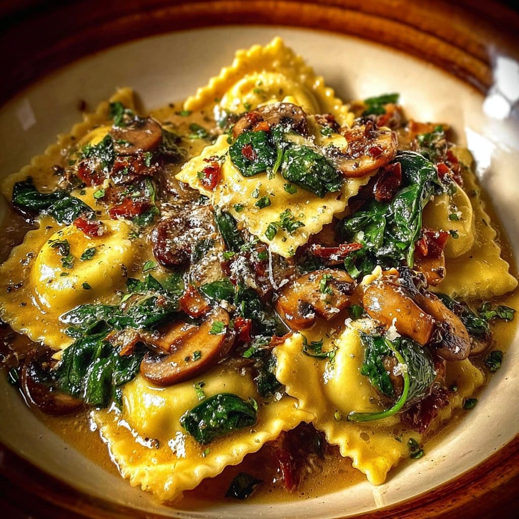 Spinach and Mushroom Ravioli