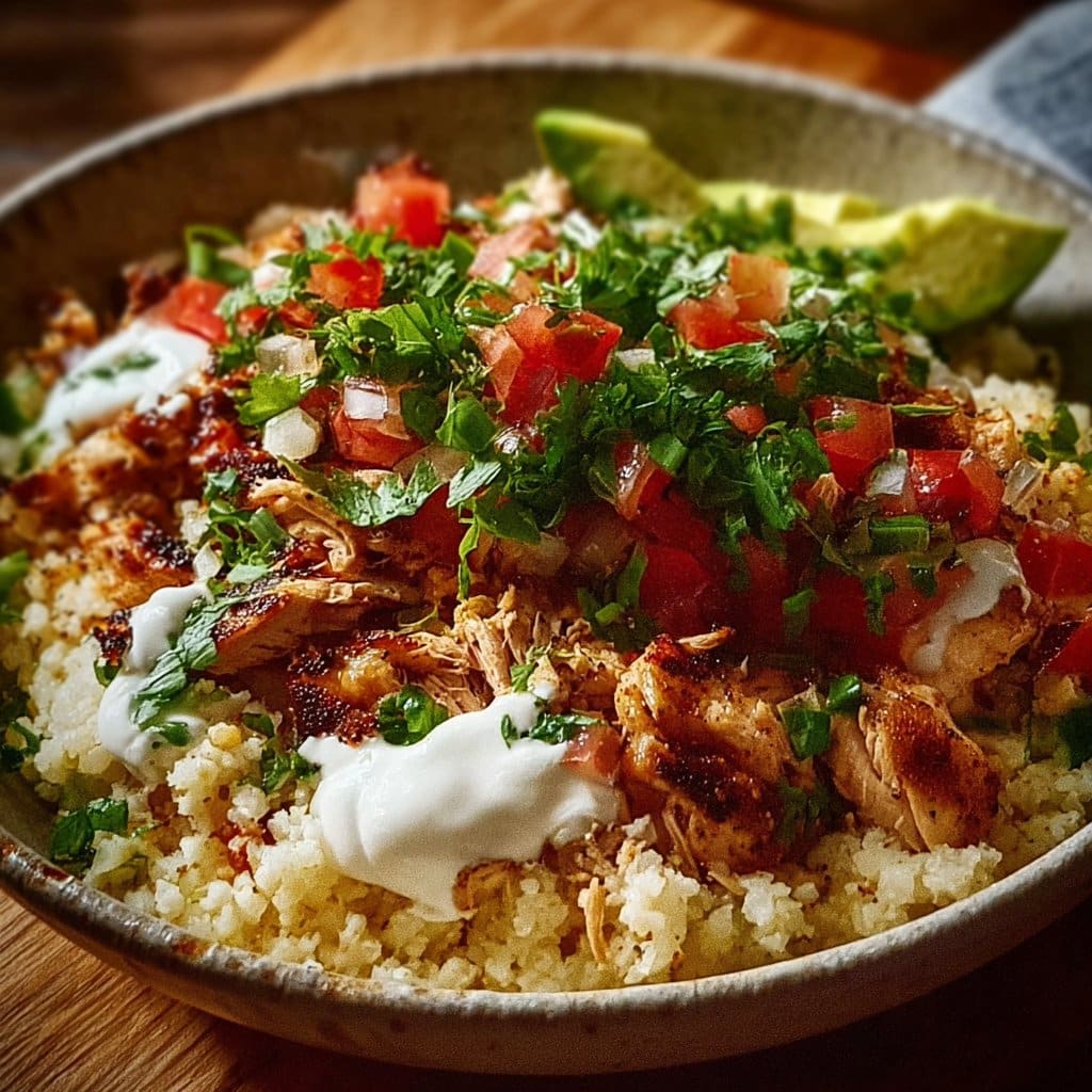 Cauliflower Rice Chicken Burrito Bowl