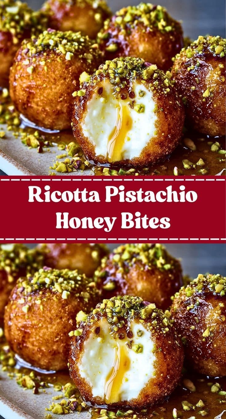 Ricotta Pistachio Honey Bites