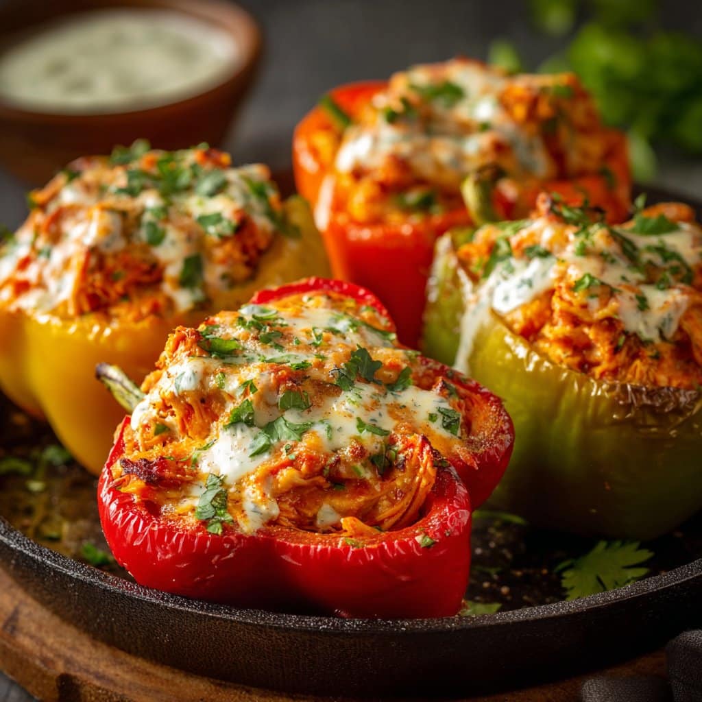 Buffalo Chicken Stuffed Peppers
