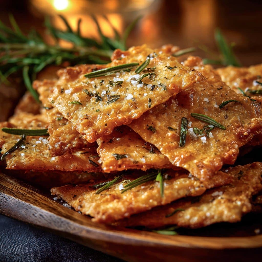 Rosemary Sea Salt Sourdough Crackers