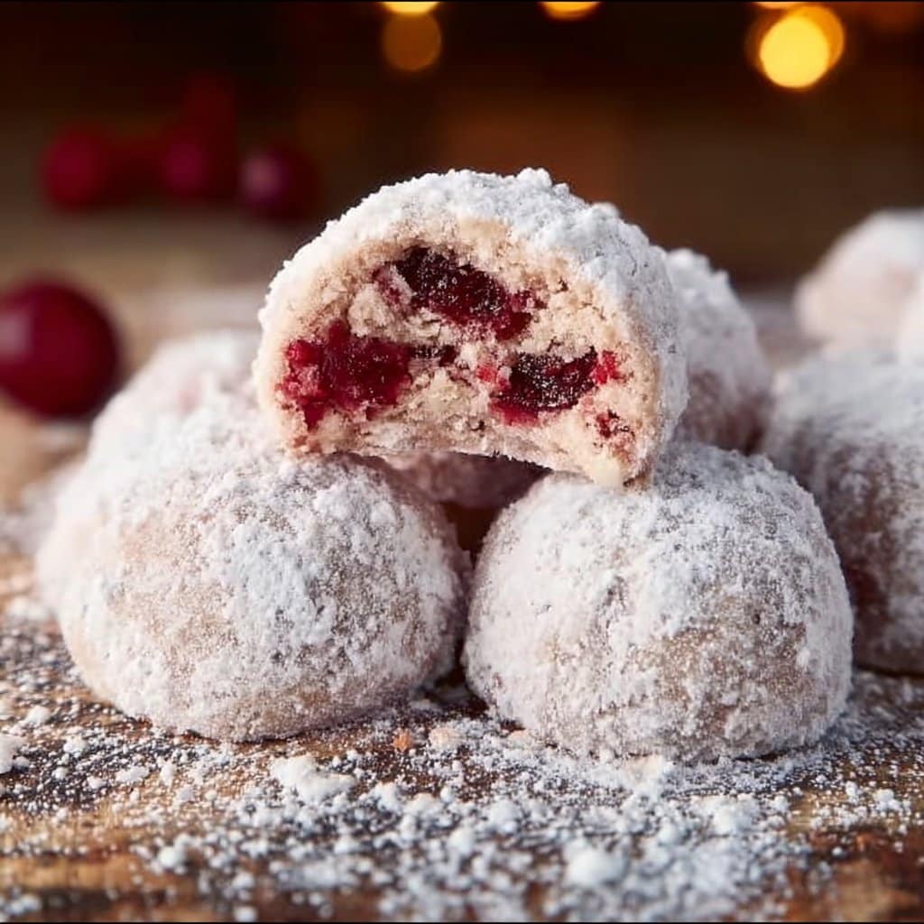 Cherry Snowball Cookies