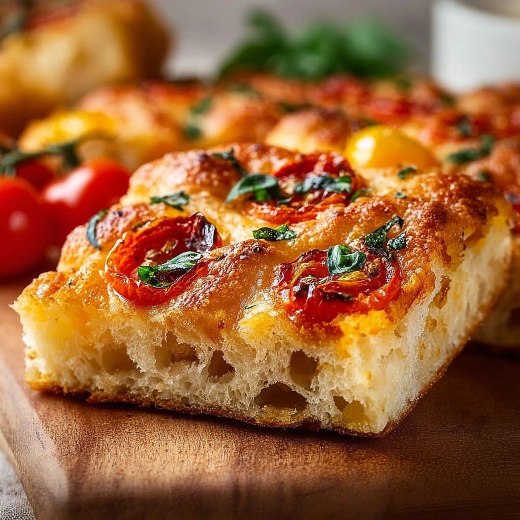 Tomato Basil Focaccia Bread