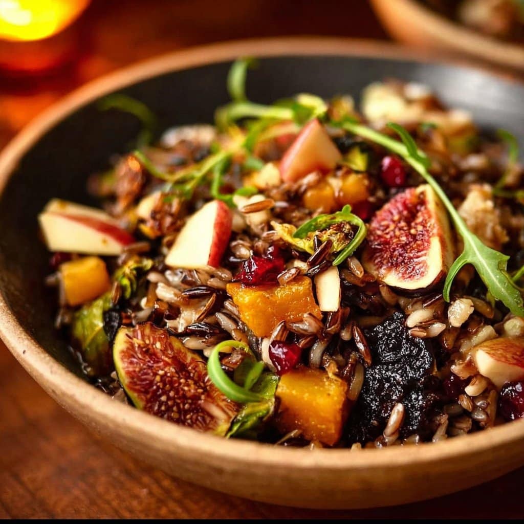 Wild Rice Harvest Bowls with Fig Balsamic Vinaigrette