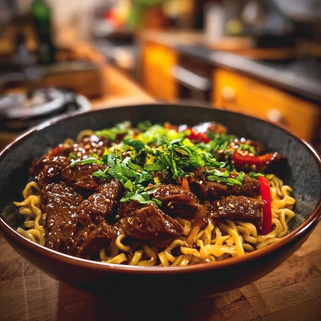 Sticky Beef Noodles