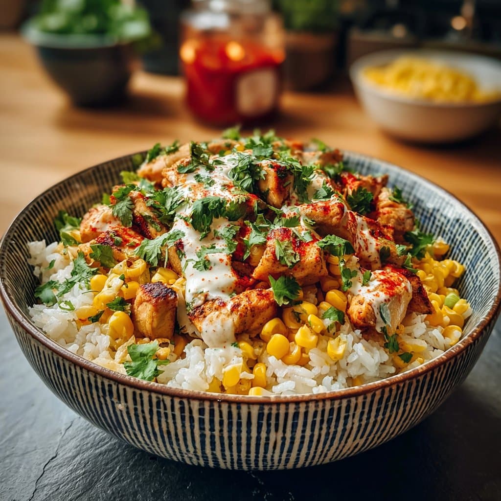 Street Corn Chicken Rice Bowl