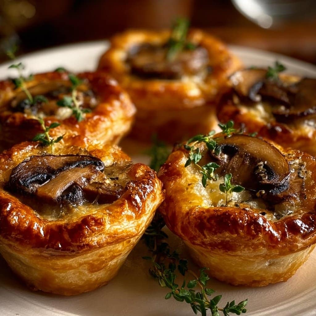 Mini Mushroom and Gruyère Pot Pies with Thyme