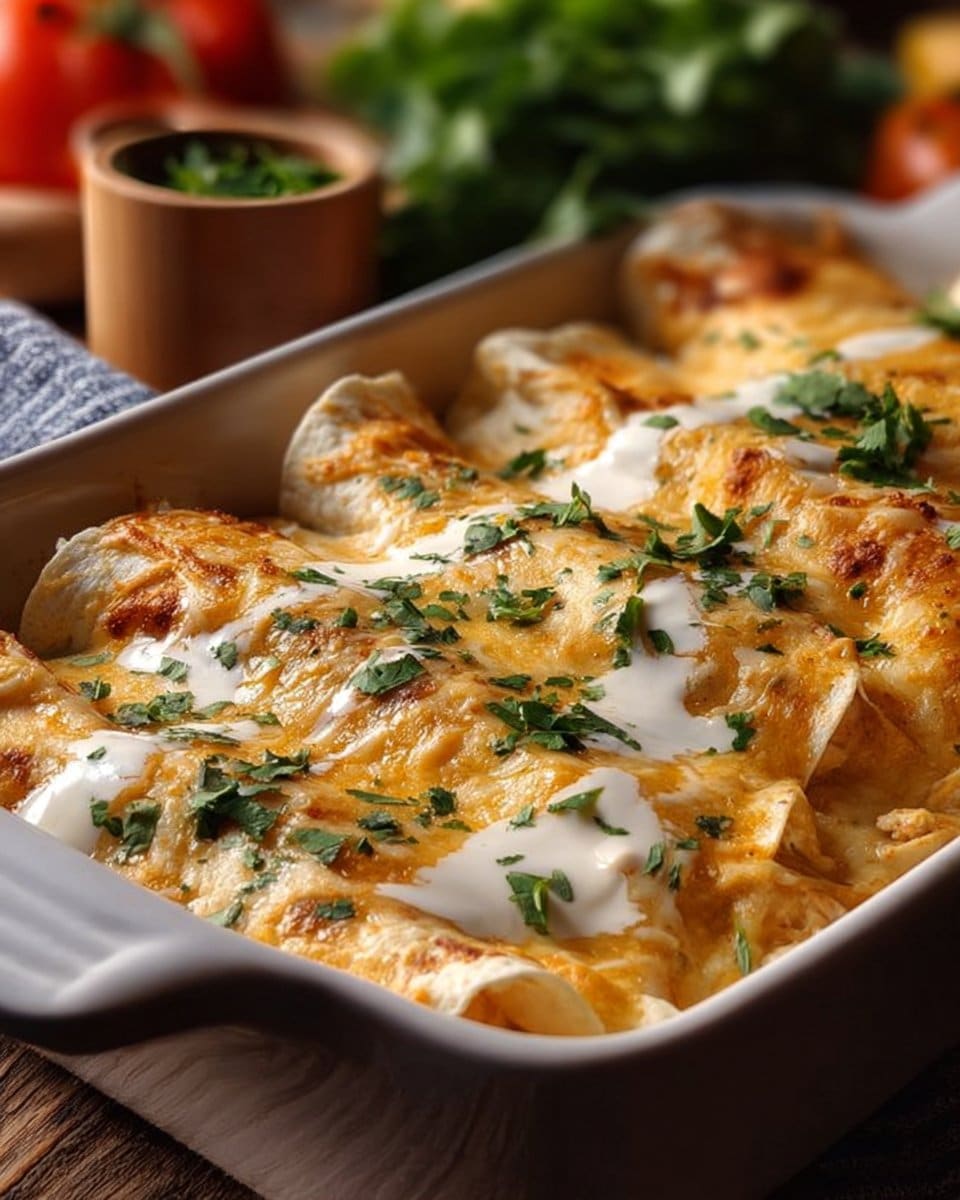 High Protein Chicken Enchiladas with Creamy White Sauce