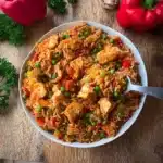 Comforting Serbian rice dish served with herbs and spices