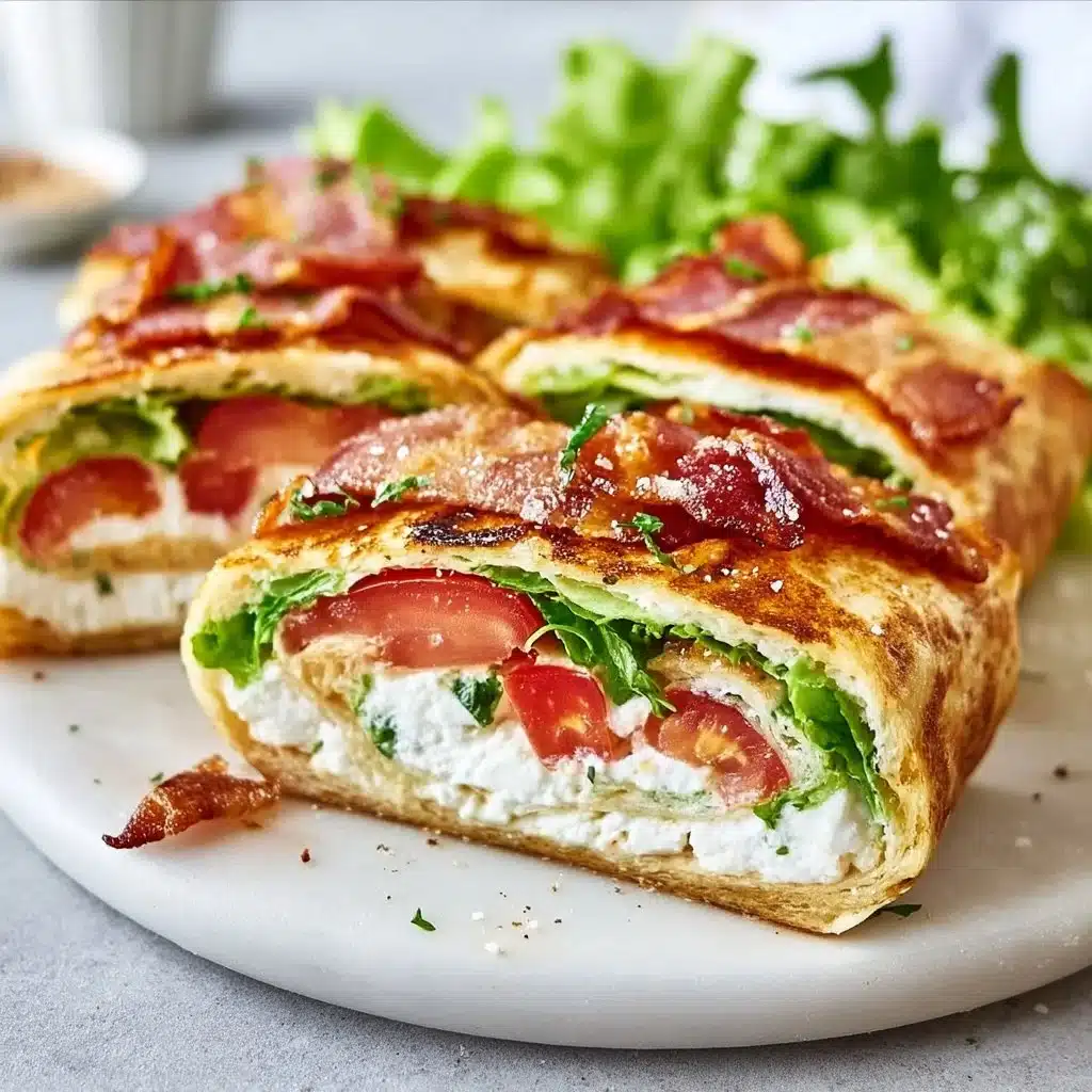 Healthy cottage cheese wraps filled with fresh vegetables and herbs.